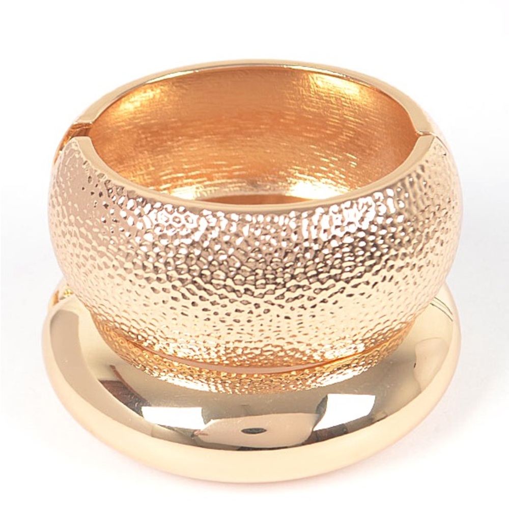 2PC Gold Textured Stacking Bracelet - Picture 2 of 4